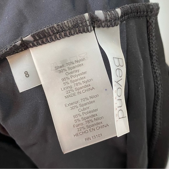 Beyond Control Solid Essentials Draped V Neck Swim Dress Tummy Control Swimsuit - Picture 8 of 9